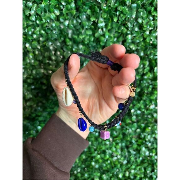 Free People Evil Eye Shell Adjustable Cord Bracelet NWOT - Picture 4 of 4